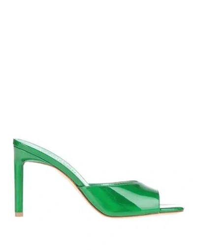 Bettina Vermillon Woman Sandals Green Size 8 Leather