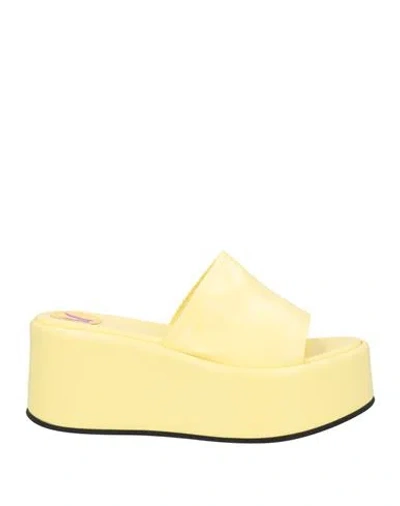 Bettina Vermillon Woman Sandals Light Yellow Size 10 Textile Fibers