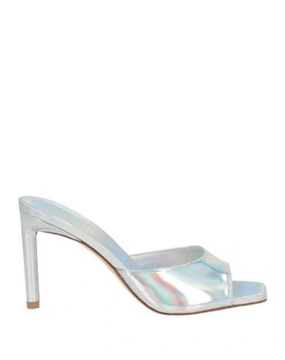 Bettina Vermillon Woman Sandals Silver Size 6 Leather