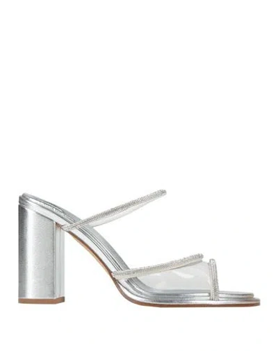 Bettina Vermillon Woman Sandals Silver Size 9 Synthetic Material