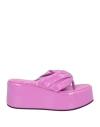 Bettina Vermillon Woman Thong Sandal Mauve Size 10 Textile Fibers In Purple