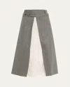 Bettter Andes Apron Wool Midi Skirt In Grey