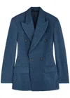Bettter Atlas Double-breasted Denim Blazer In Navy