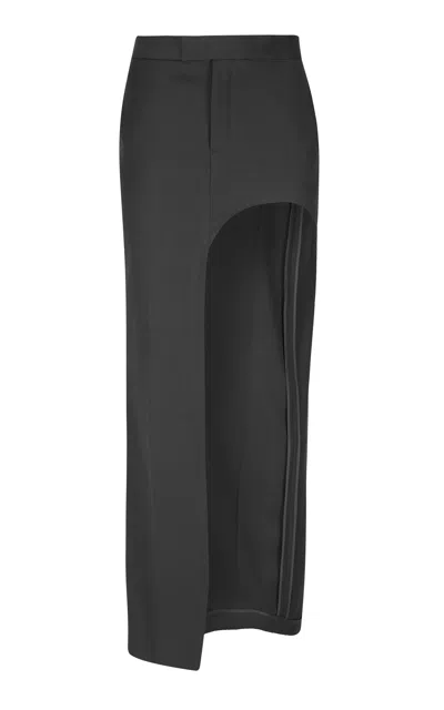Bettter Copeland Cutaway Wool Midi Skirt In Black