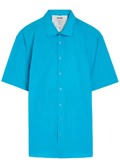 Bettter Cut Out Cotton-blend Shirt In Blue