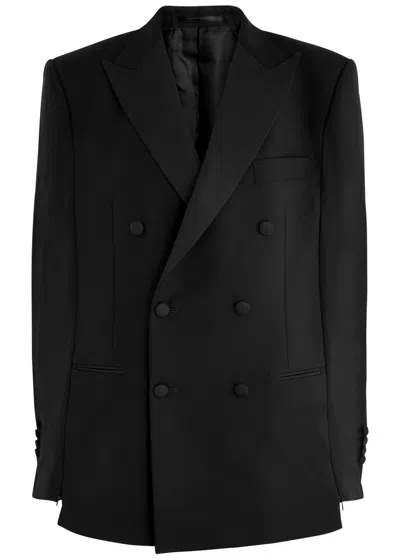 Bettter Fran Cape-effect Wool-blend Blazer In Black