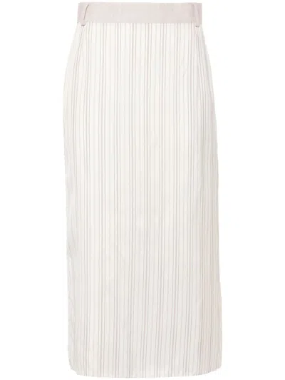 Bettter Gestreifter Midirock In Nude