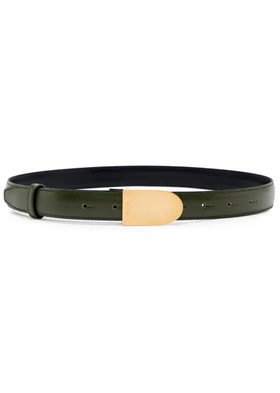 Bettter Leather Belt In Khaki