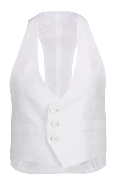 Bettter Nan Wool Waistcoat Vest In White