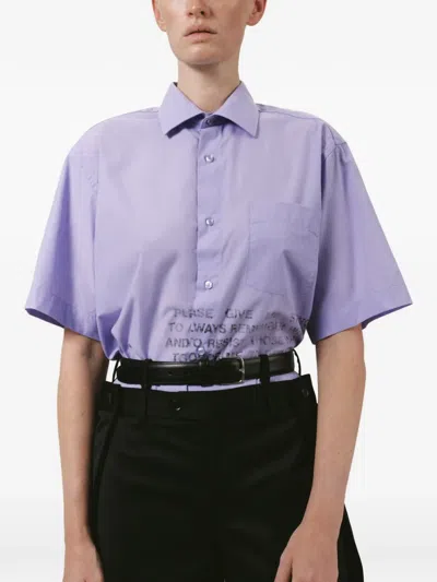 Bettter 프린트 반소매 셔츠 In Purple