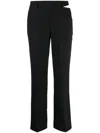 Bettter Cut-out Wool Tailored Trousers In Black