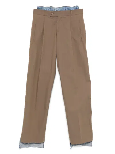 Bettter Two-tone Trousers In Brown