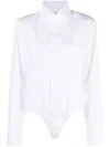 Bettter Underwire-cup Shirt Bodysuit In White