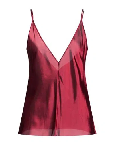 Bettter Woman Top Burgundy Size M Cupro In Red