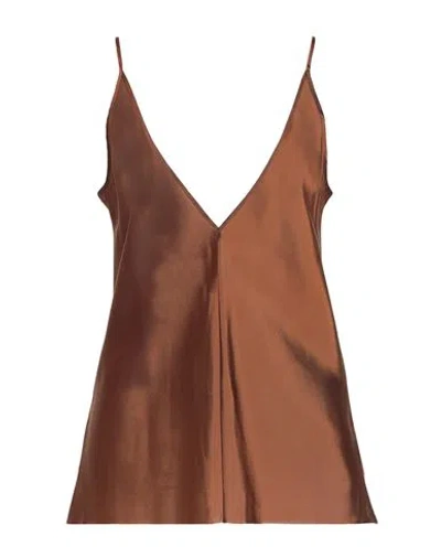 Bettter Woman Top Dark Brown Size M Cupro