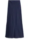 Bettter Belmont Tube Satin Maxi Skirt In Blue