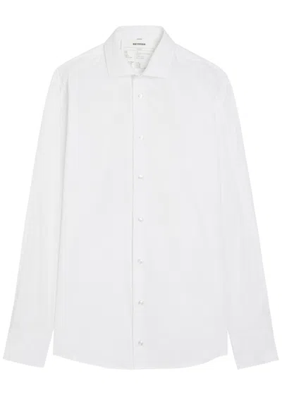 Bettter Zipped Sleeve Cotton-blend Shirt In White