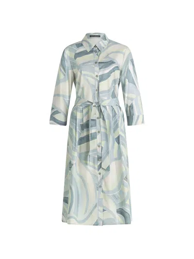 Betty Barclay Abstract-print Belted Dress In Multi