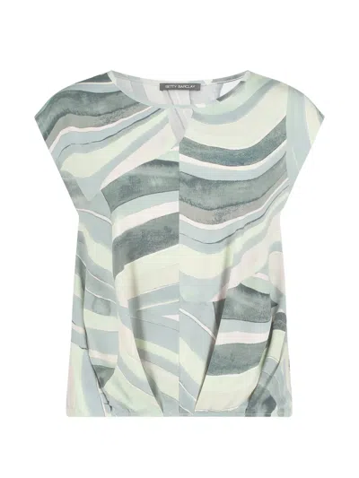 Betty Barclay Abstract-print Gathered Top In Green