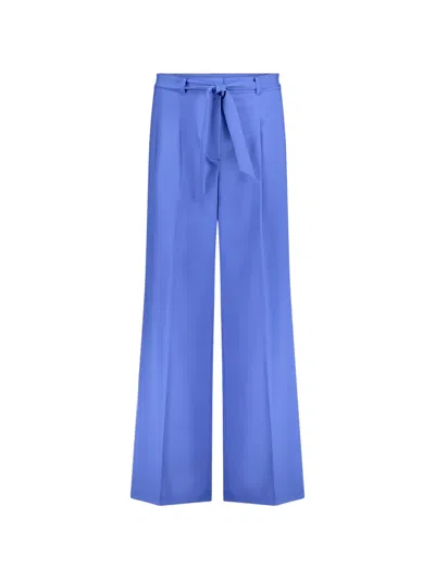 Betty Barclay Belted Wide-leg Trousers In Blue