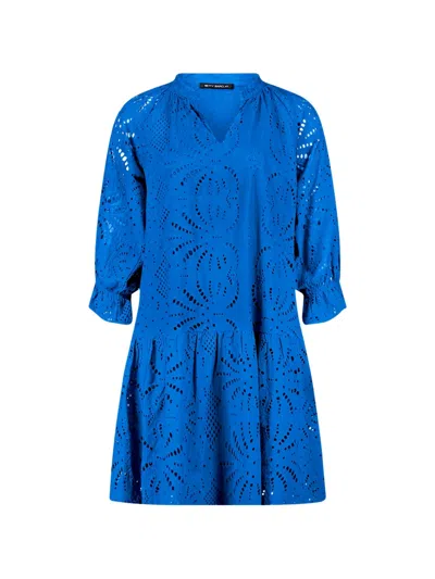 Betty Barclay Broderie-anglaise Tiered Dress In Blue