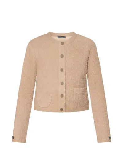 Betty Barclay Button-up Patch-pocket Cardigan In Brown
