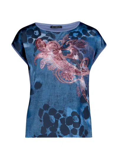Betty Barclay Cap-sleeve Blouse In Blue