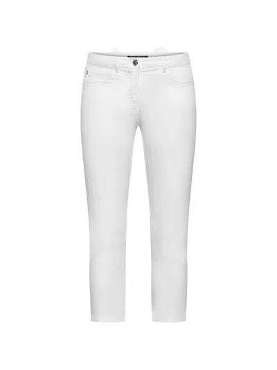 Betty Barclay Cropped Slim-fit Trousers In White