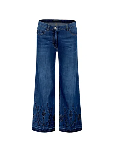 Betty Barclay Embroidered Cropped Jeans In Blue