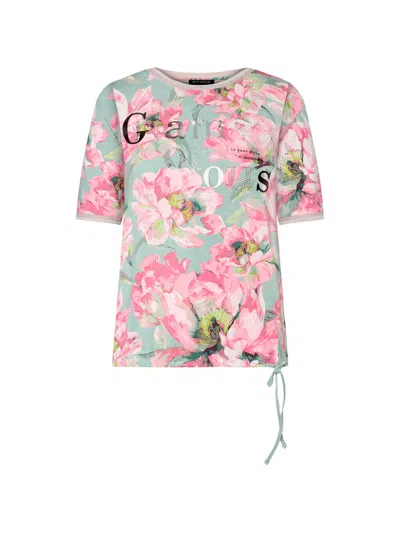 Betty Barclay Floral-print Drawstring-hem T-shirt In Pink
