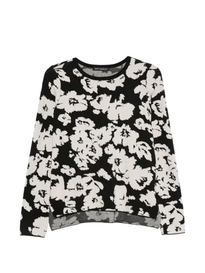 Betty Barclay Floral-print Sweater In Black