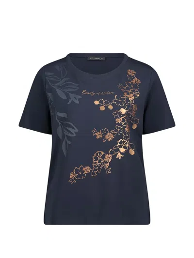 Betty Barclay Floral-print T-shirt In Blue