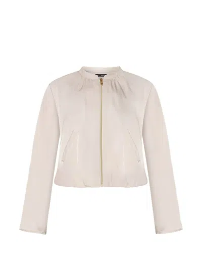 Betty Barclay Gathered Zip-up Jacket In Pink