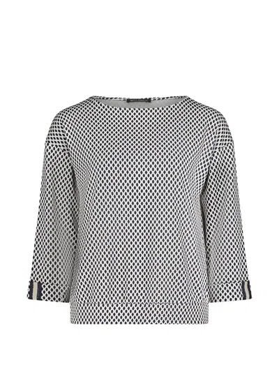 Betty Barclay Geometric-pattern Boat-neck Sweater In Black