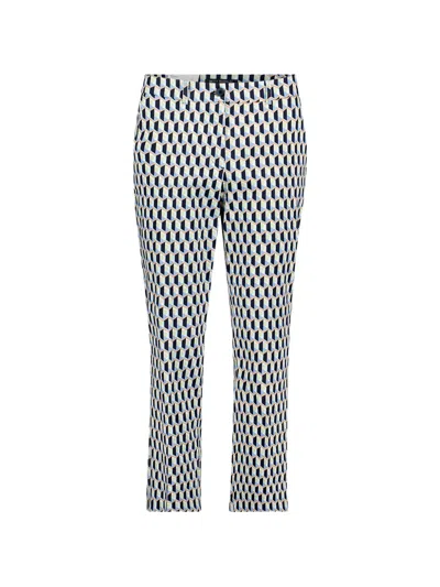 Betty Barclay Geometric-print Cropped Trousers In Multi