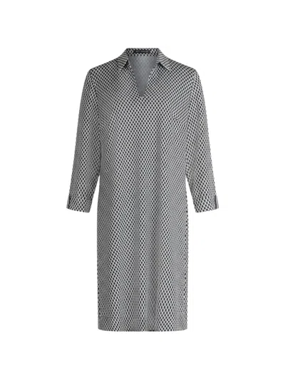 Betty Barclay Geometric-print Three-quarter-sleeve Mini Dress In Multi