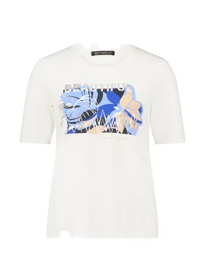 Betty Barclay Graphic-print Rhinestone-embellished T-shirt In White