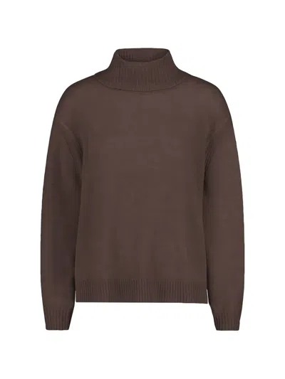 Betty Barclay High-neck Cashmere Sweater In Brown