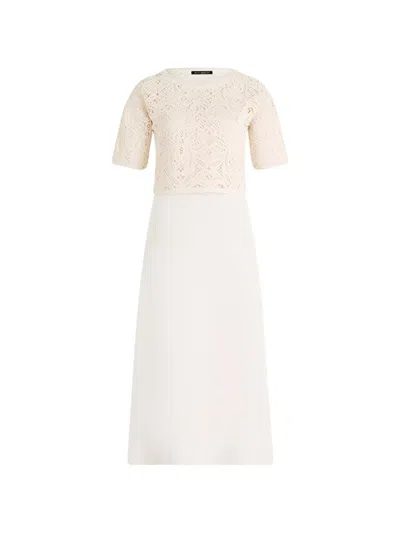 Betty Barclay Lace-overlay Short-sleeve Dress In White