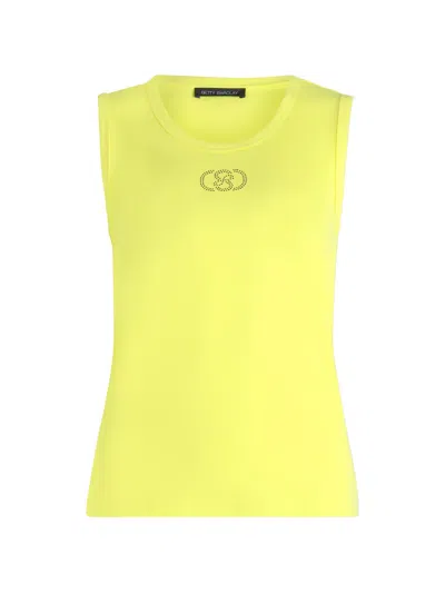 Betty Barclay Logo-embellished Ribbed Top In Yellow