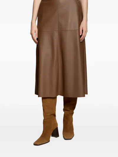 Betty Barclay Panelled Midi Skirt In Brown