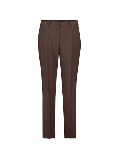 Betty Barclay Pressed-crease Tailored Trousers In Brown