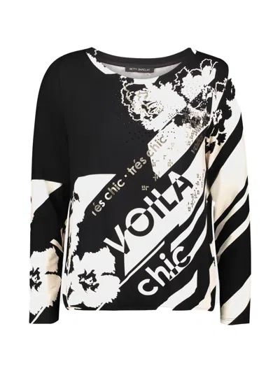Betty Barclay Printed Top In Black