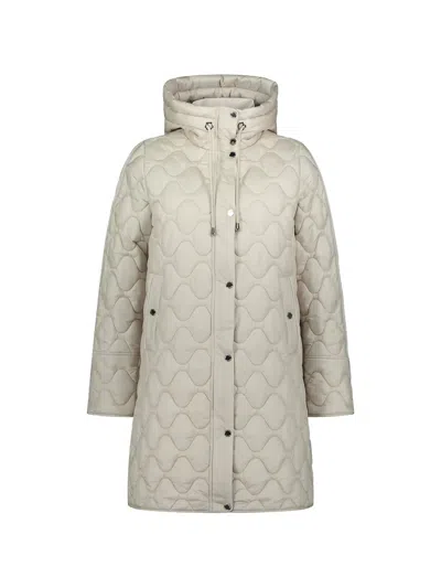 Betty Barclay Quilted Hooded Coat In Gray