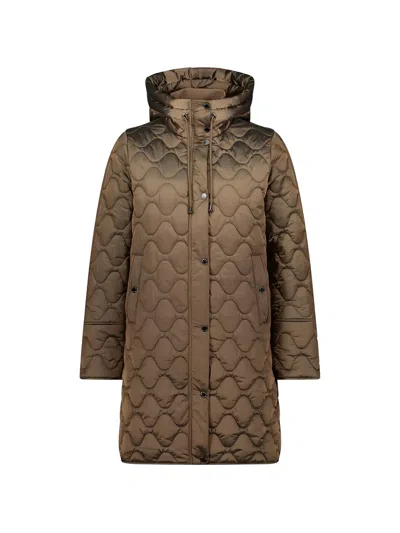Betty Barclay Quilted Hooded Jacket In Brown