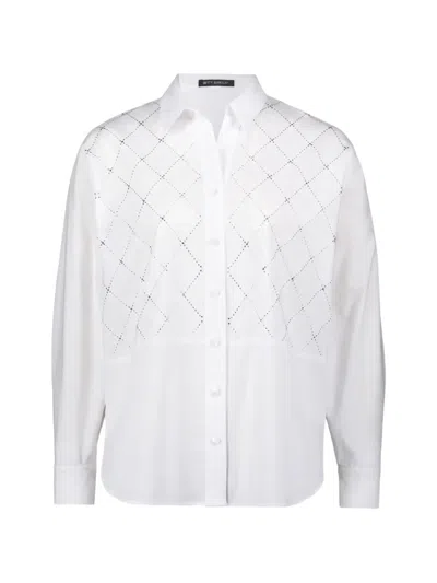 Betty Barclay Rhinestone-embellished Long-sleeve Shirt In White