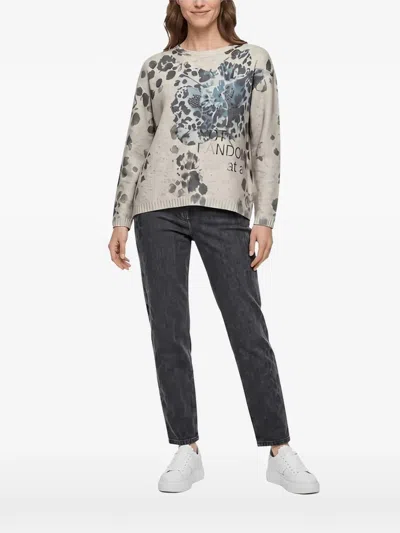 Betty Barclay Rhinestone-embellished Sweater In Gray