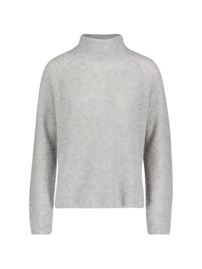 Betty Barclay Ribbed-knit Cashmere Sweater In Gray