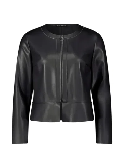 Betty Barclay Short Zipper Blazer In Black