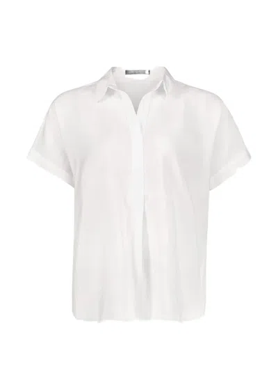 Betty Barclay Short-sleeve Collared Blouse In White